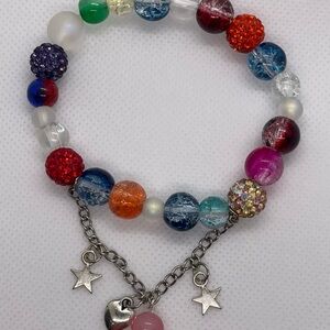Colorful Beaded Bracelet with Charms